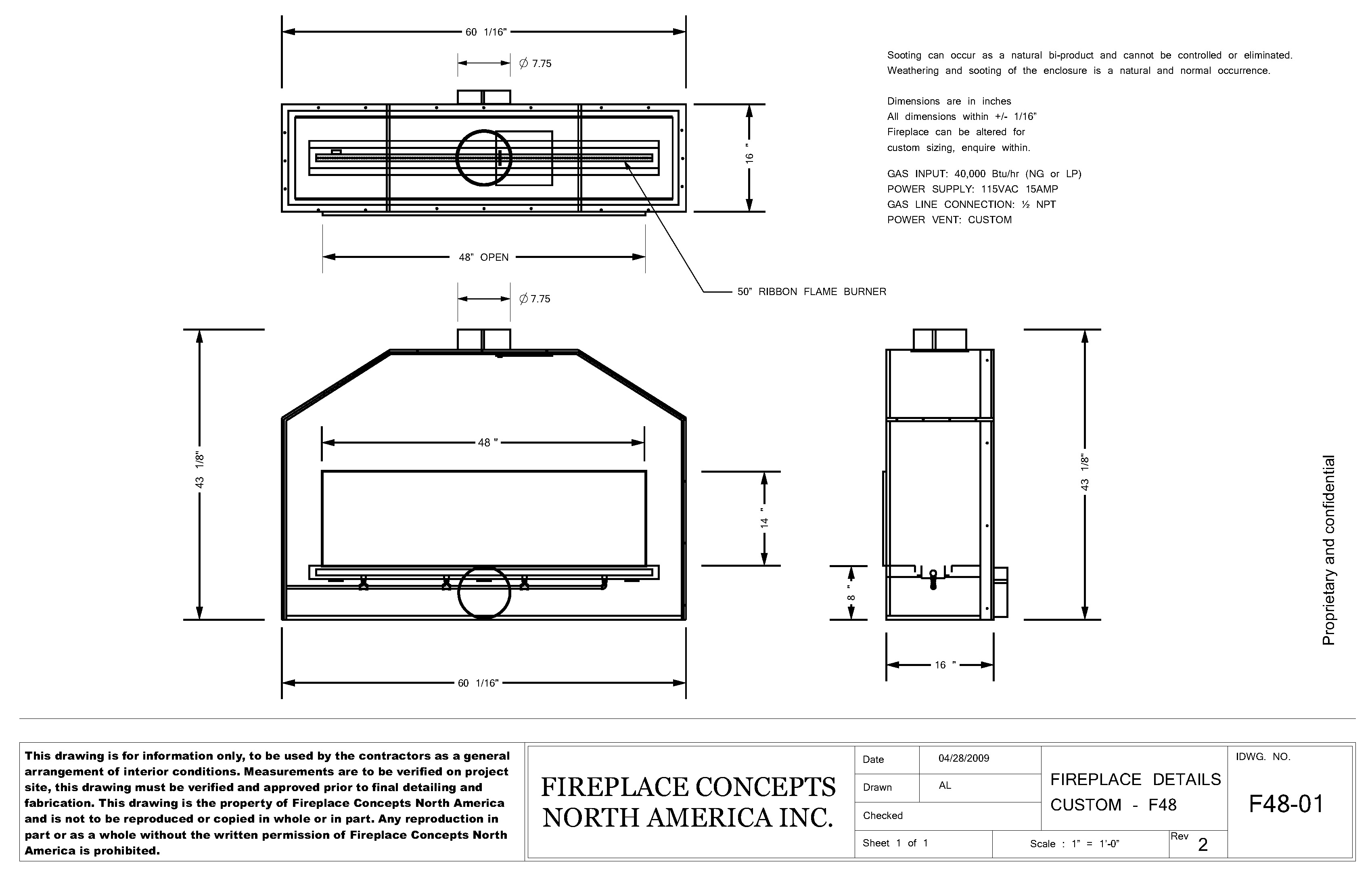 Custom Fireplace Designs and Custom Fireplace Specifications for Custom Linear Gas Fireplaces by