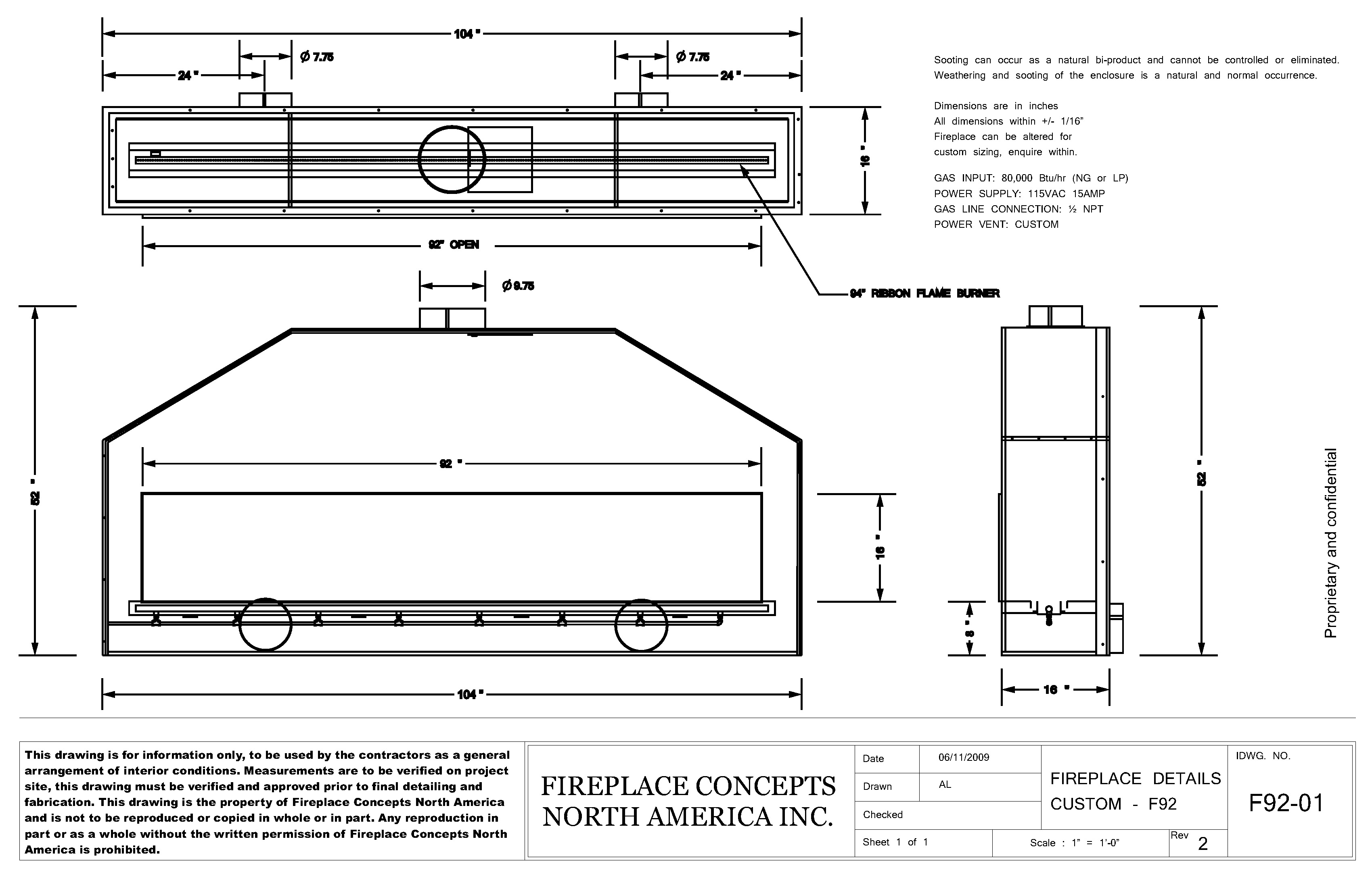Custom Fireplace Designs and Custom Fireplace Specifications for Custom Linear Gas Fireplaces by
