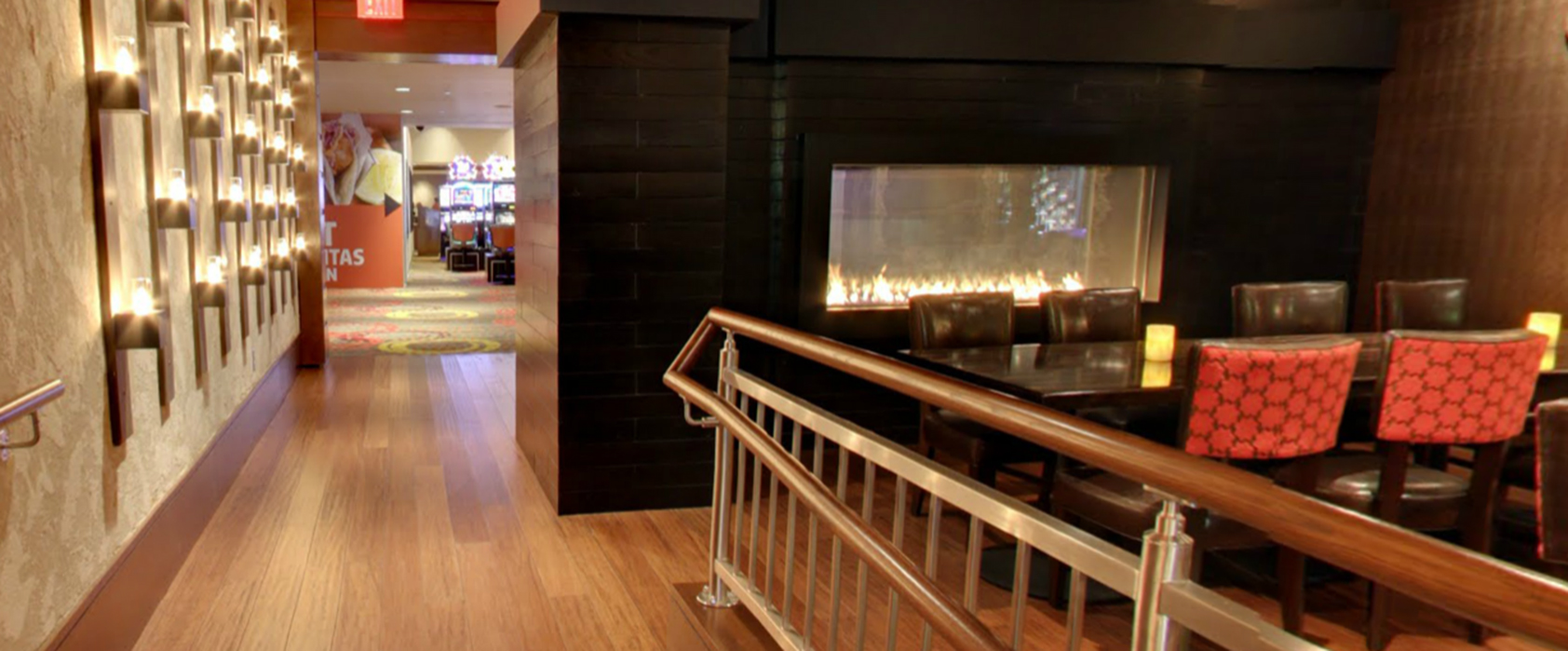 custom see-through linear gas fireplace