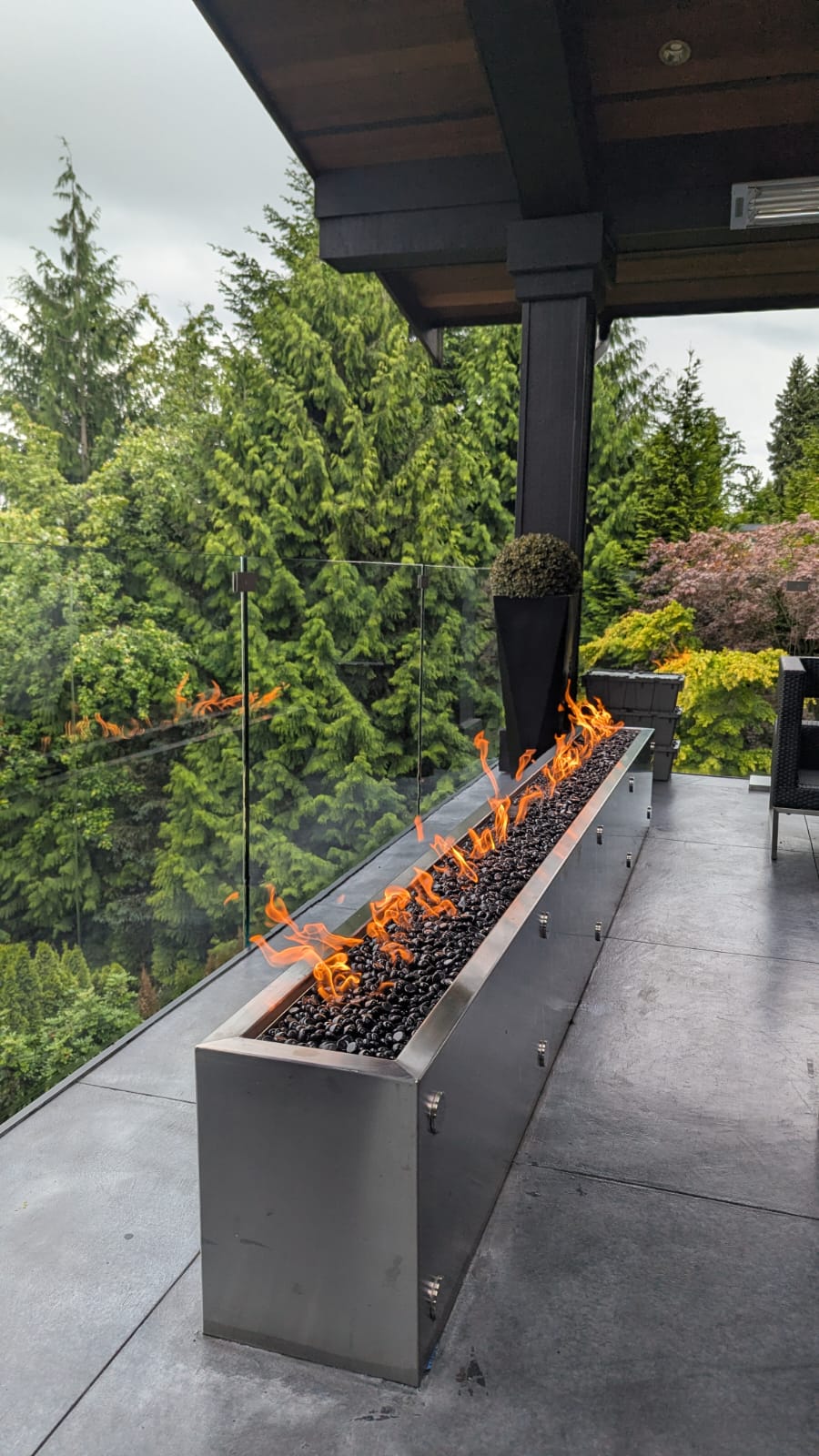 modern linear fire pits