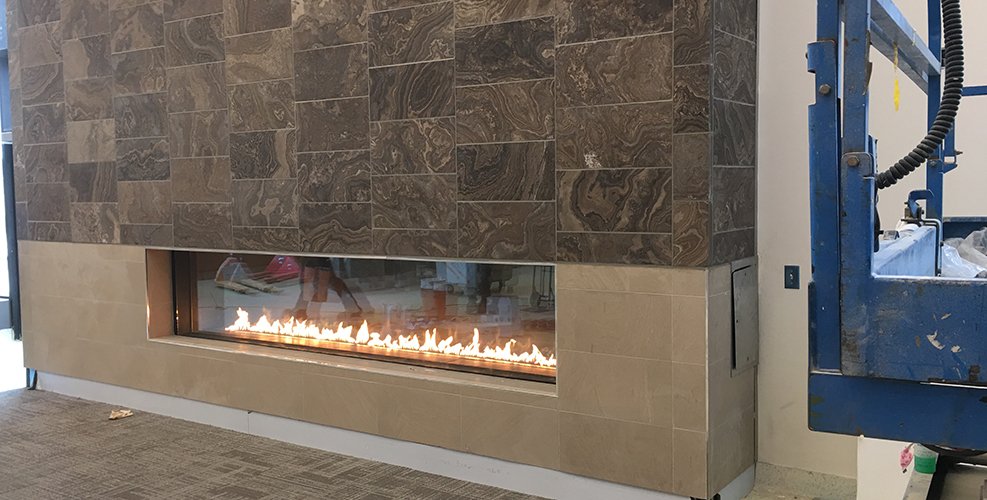 custom gas fireplace installation